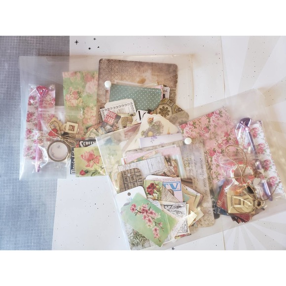 Hand Crafted Office Junk Journal Ephemera Kit Journaling Supplies 0